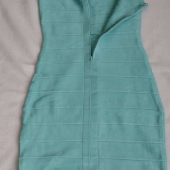 Rachael G Stretch Strappy Dress in Blue-Green Size S. - Picture 11 of 13